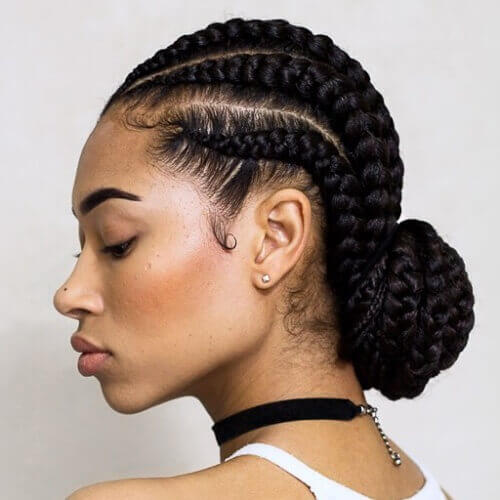 Black Braided Bun